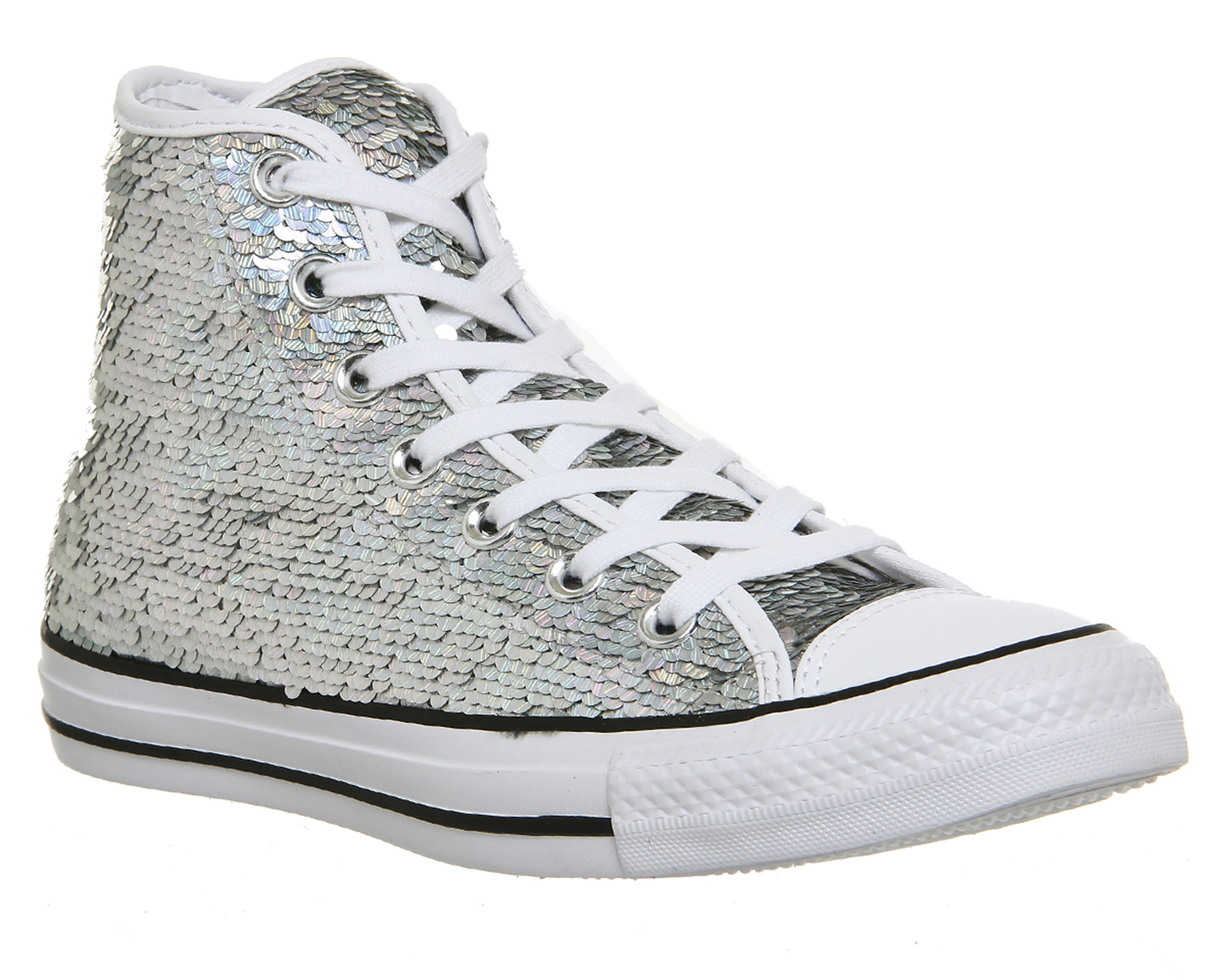 ConverseAll Star Hi TrainersSilver White Sequin