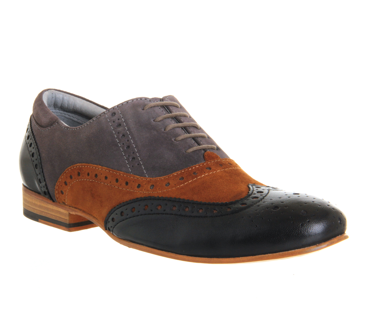 Ask the MissusChatterbox BrogueBlack Rust Grey Tri Colour
