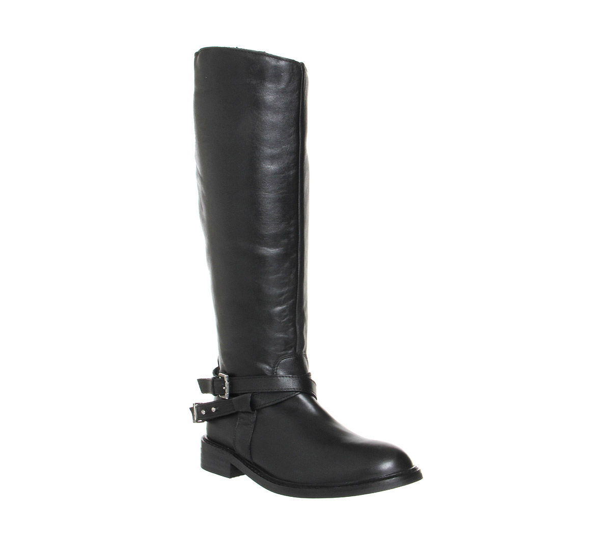 OFFICENighthorse Strap Knee bootsBlack Leather