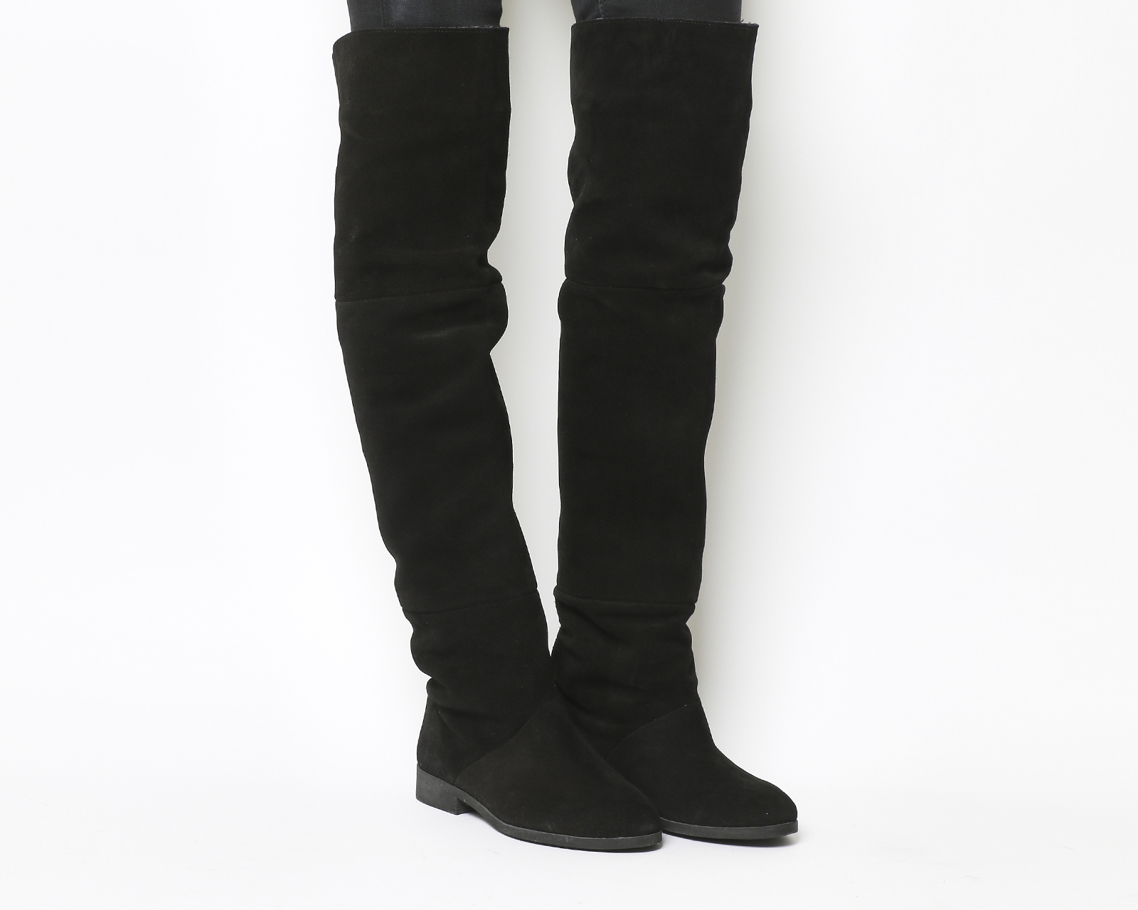 OFFICEEmbrace Over The Knee BootsBlack Suede